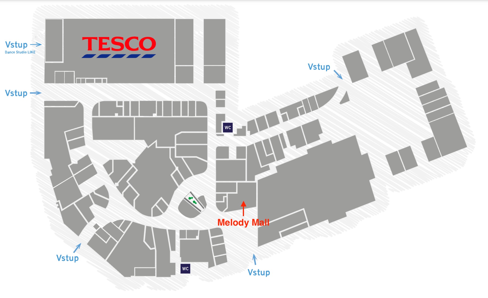 Mapa OC FUTURUM Ostrava s predajňou Melody Mall